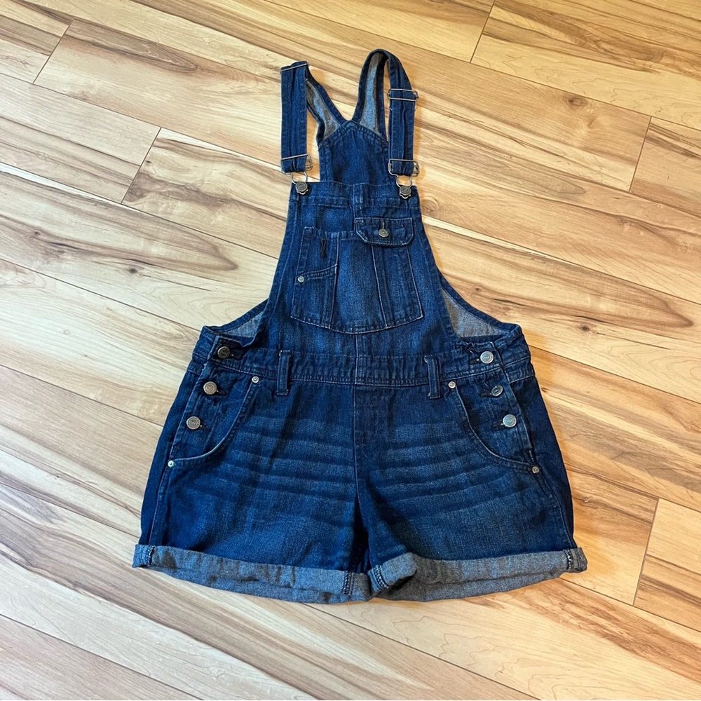 LEI Y2K Denim Shortalls Women’s Sz‎ Med Overalls Bib Shorts Boho 2012 Grunge